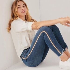 Abercrombie & Fitch Harper Low Rise Ankle Jeans Striped Legs | Size 27/4